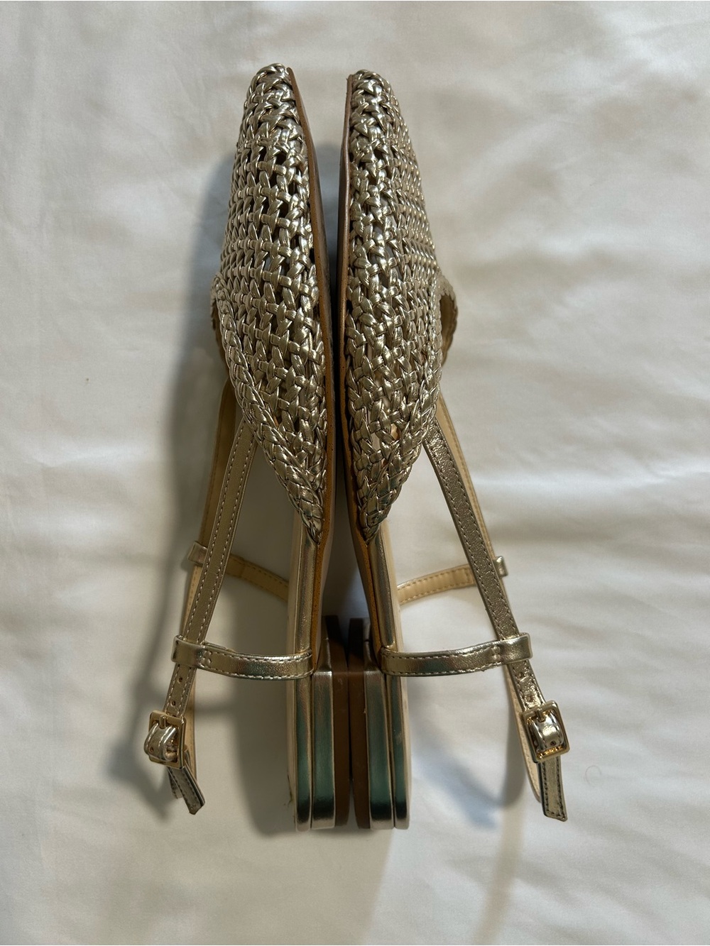 Jessica Simpson Woven Metallic Champagne Slingback Flats - Picture 4 of 4